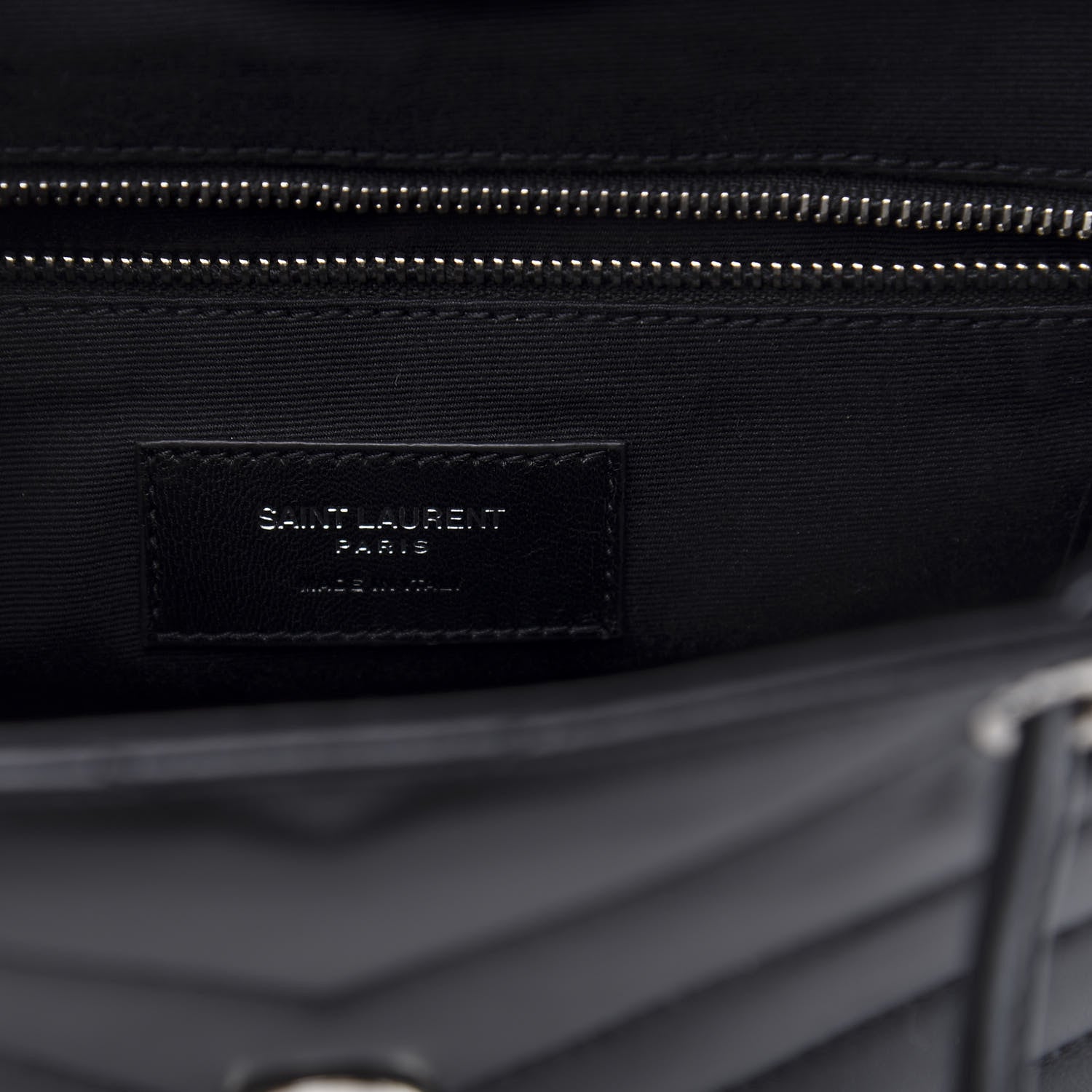 Saint Laurent Calfskin Y Quilted Monogram Small Loulou Backpack Black 8 of 10