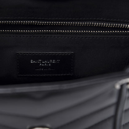 Saint Laurent Calfskin Y Quilted Monogram Small Loulou Backpack Black 8 of 10