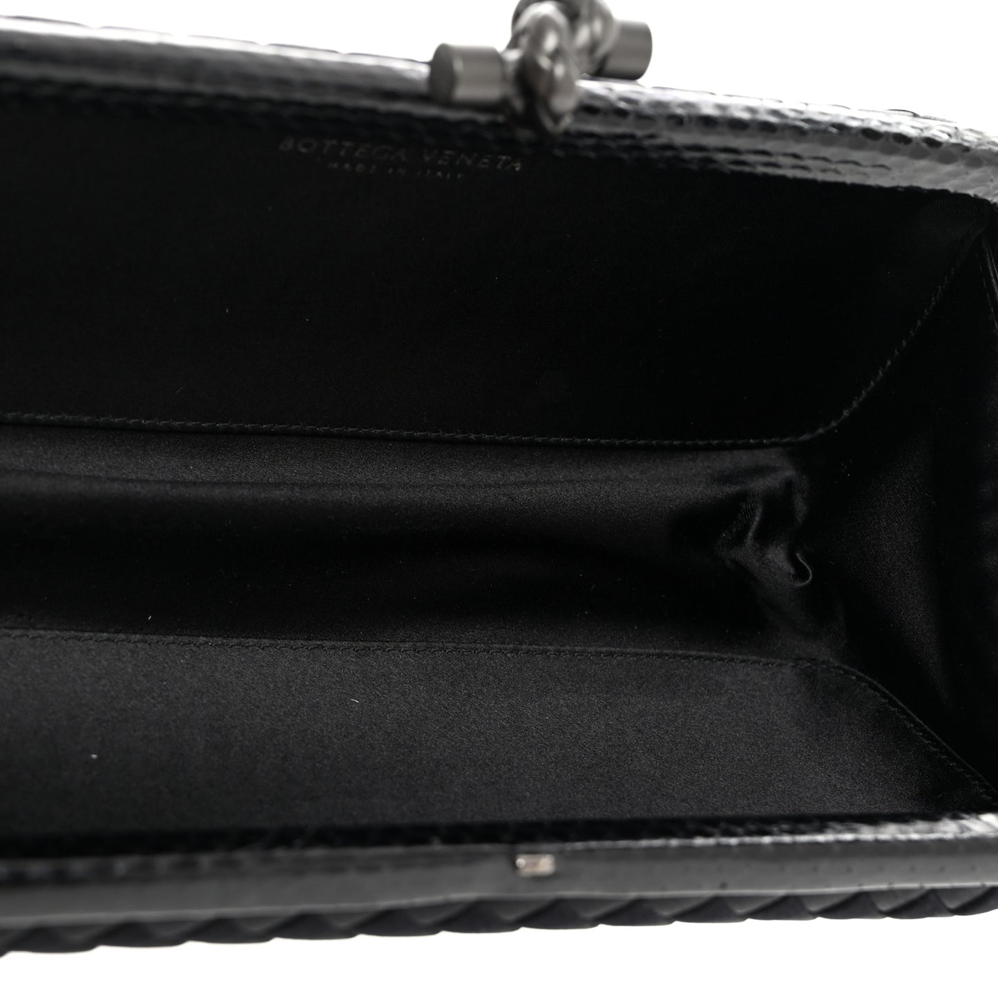 Satin Ayers Intreccio Impero Stretch Knot Clutch Black