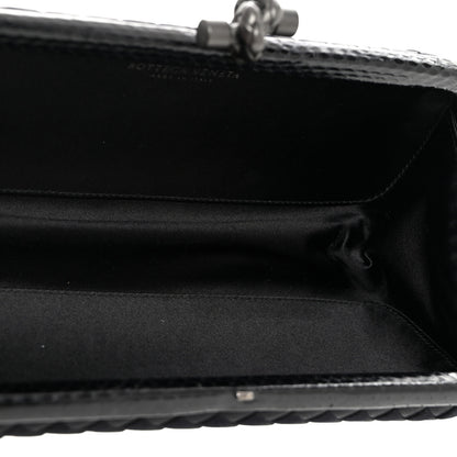 Bottega Veneta Satin Ayers Intreccio Impero Stretch Knot Clutch Black 5 of 6