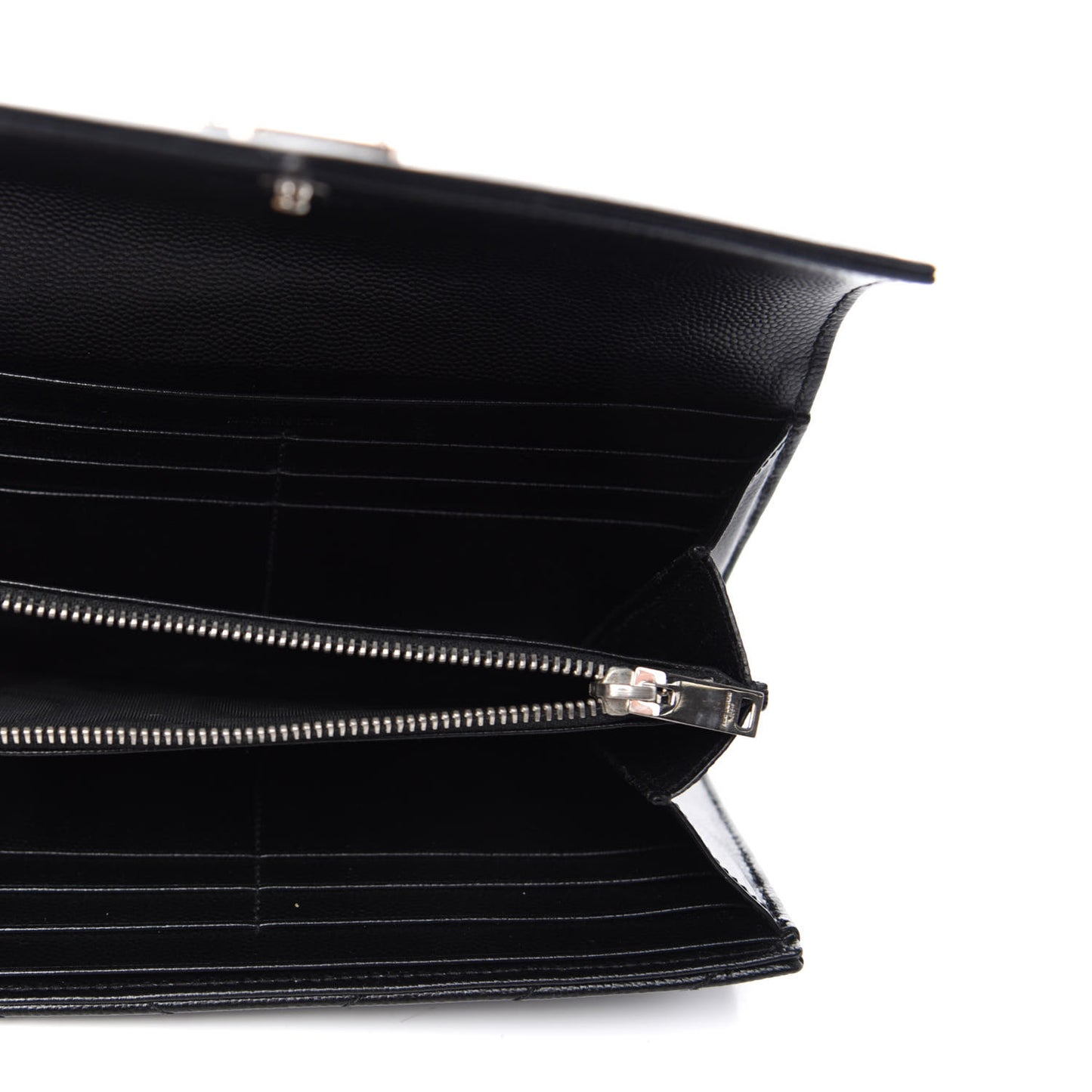 Grain De Poudre Matelasse Chevron Monogram Flap Wallet Black