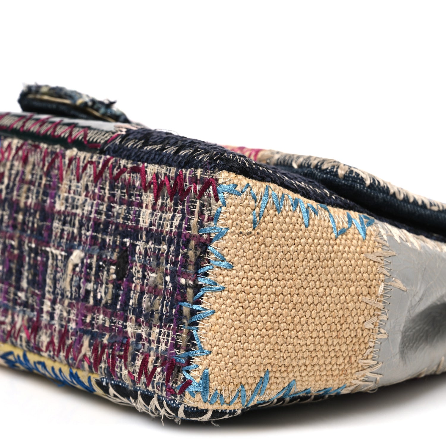 Chanel Denim Tweed Patchwork Jumbo Single Flap Multicolor 9 of 9