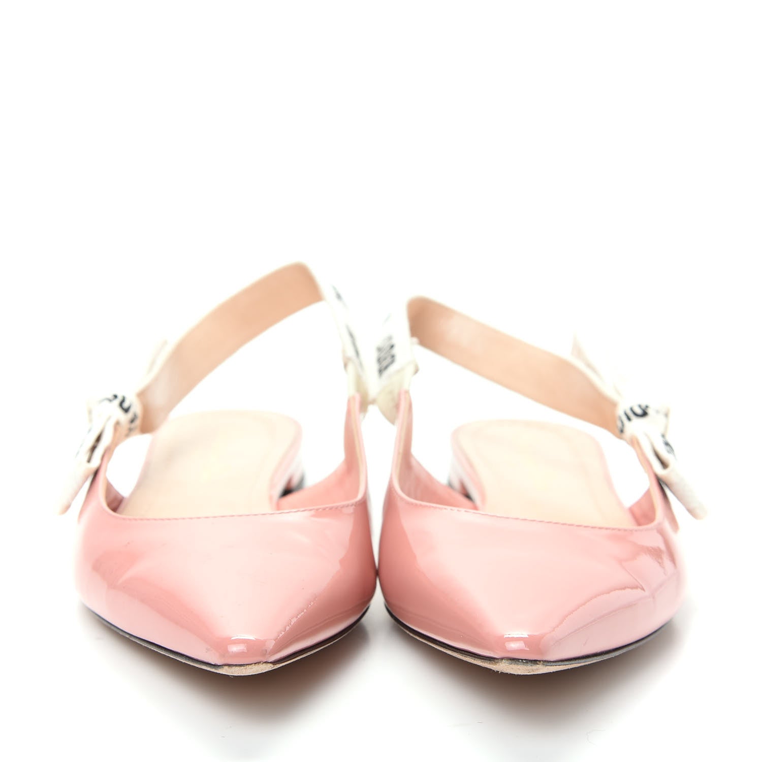 Christian Dior Patent Ribbon J'Adior Slingback Ballet Flats 37.5 Dusty Candy 2 of 10