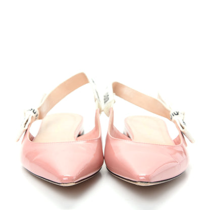 Christian Dior Patent Ribbon J'Adior Slingback Ballet Flats 37.5 Dusty Candy 2 of 10