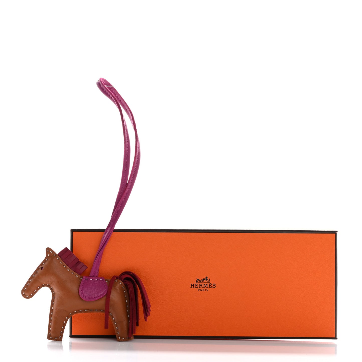 Milo Lambskin Grigri Rodeo Horse Bag Charm PM Gold Rubis Rose Pourpre