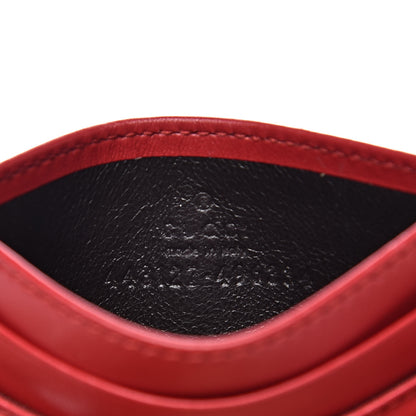 Gucci Calfskin Matelasse GG Marmont Card Holder Hibiscus Red 6 of 7