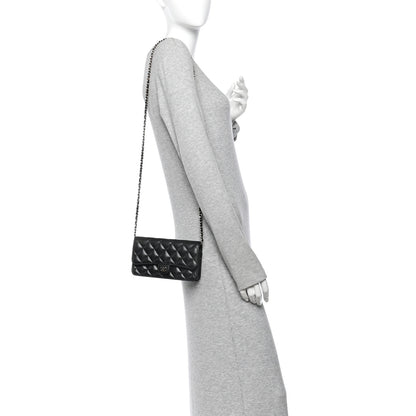 Chanel Caviar Quilted Flap Phone Holder With Chain Black 2 of 12