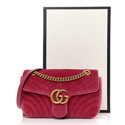 Gucci Velvet Matelasse Small GG Marmont Shoulder Bag Light Raspberry Rose 11 of 11