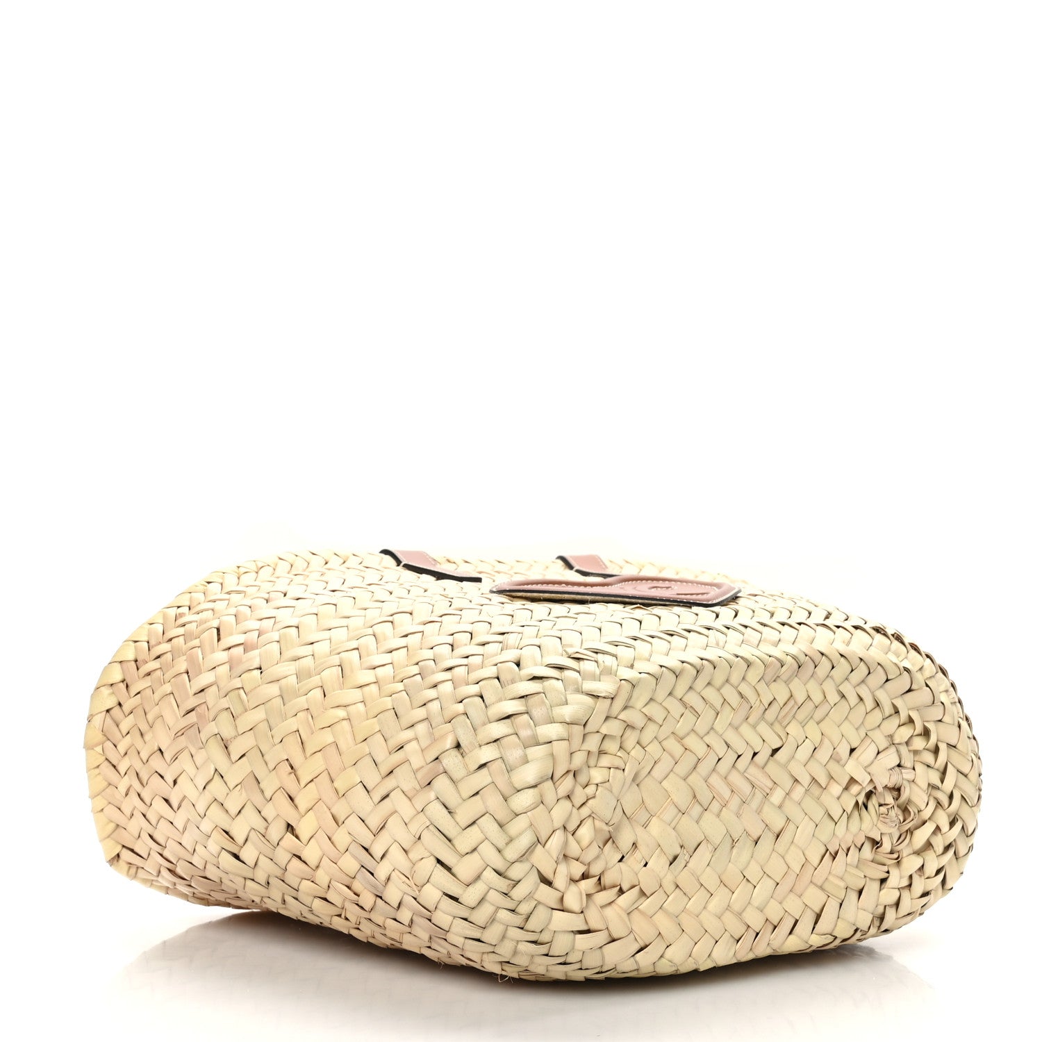 Celine Raffia Calfskin Heart Triomphe Teen Panier Tan 4 of 8