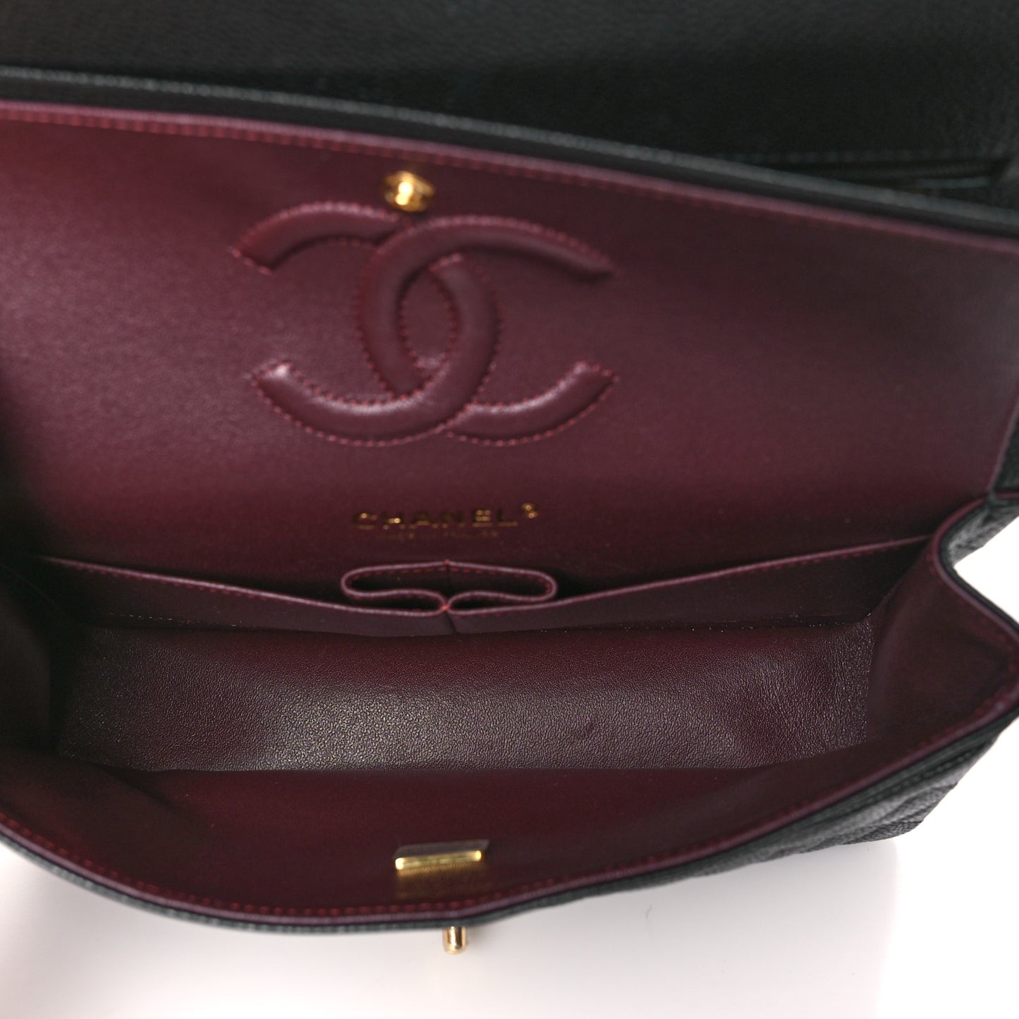 Caviar Quilted Medium Double Flap Black