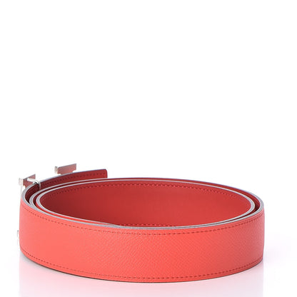 Hermes Epsom Swift 32mm H Belt 95 Vermillon Rose Jaipur 3 of 8