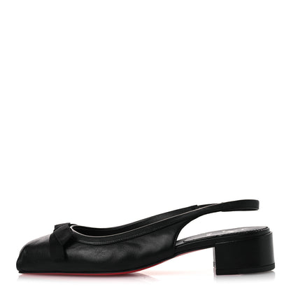 Christian Louboutin Nappa Mamaflirt 30mm Bow Sling Ballerinas 39 Black 1 of 10