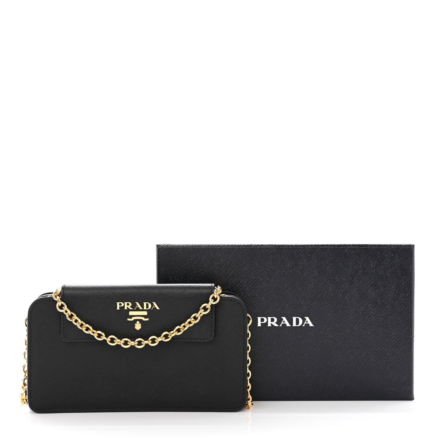 Prada Saffiano Metal Oro Phone Case Black 12 of 12