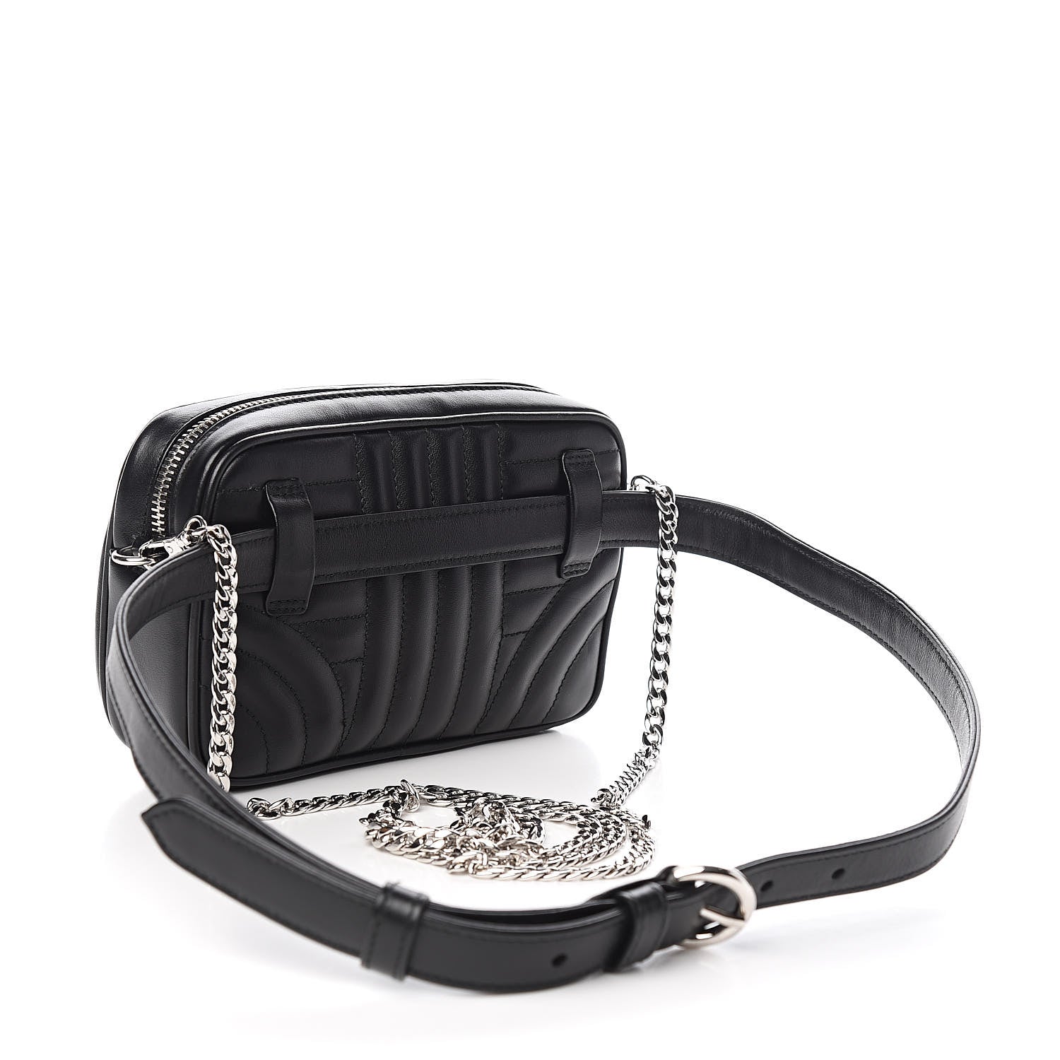 Prada Soft Calfskin Impunture Diagramme Belt Bag Black 3 of 9