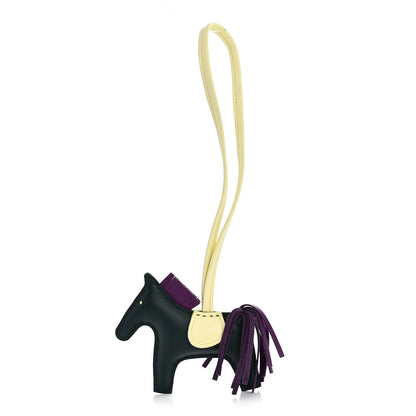 Hermes Milo Lambskin Grigri Rodeo Horse Bag Charm PM Vert Cypress Violet Jaune Milton 1 of 3