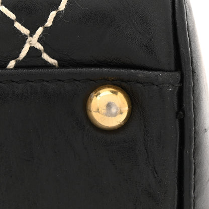 Chanel Calfskin Contrast Stitch Surpique Bowler Black 11 of 14