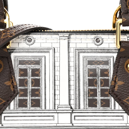 Louis Vuitton X FORNASETTI Calfskin Architettura Alma BB Black White 7 of 9