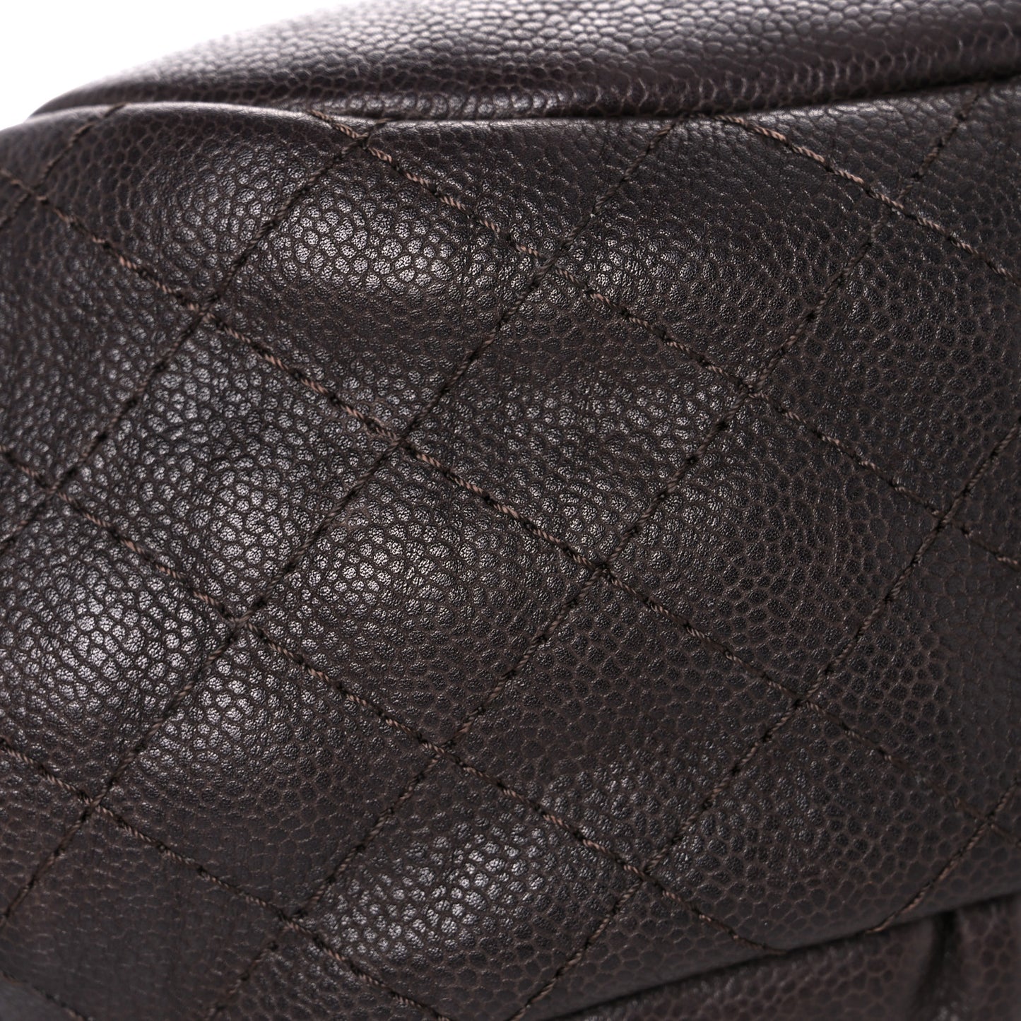 Caviar Half Moon Large Flap Dark Brown