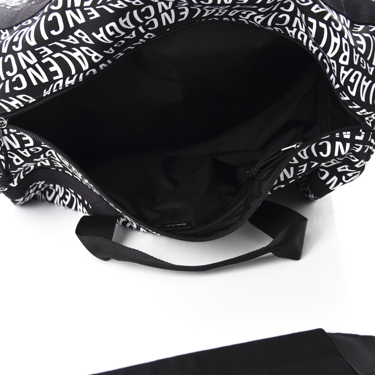 Balenciaga Nylon Wave Logo Wheel Gym Bag Black 4 of 9