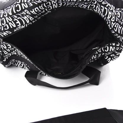 Balenciaga Nylon Wave Logo Wheel Gym Bag Black 4 of 9