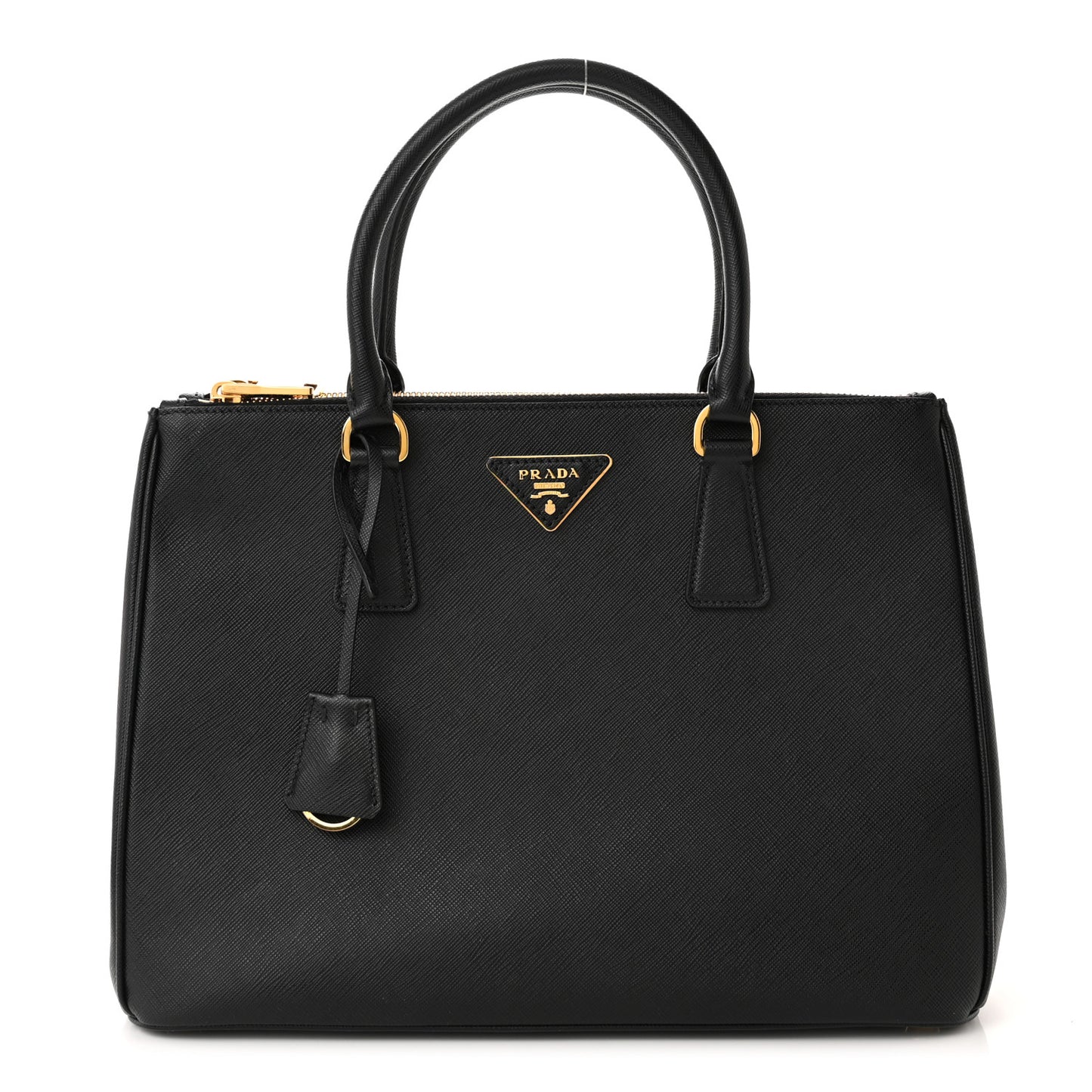 Saffiano Lux Large Galleria Double Zip Tote Black