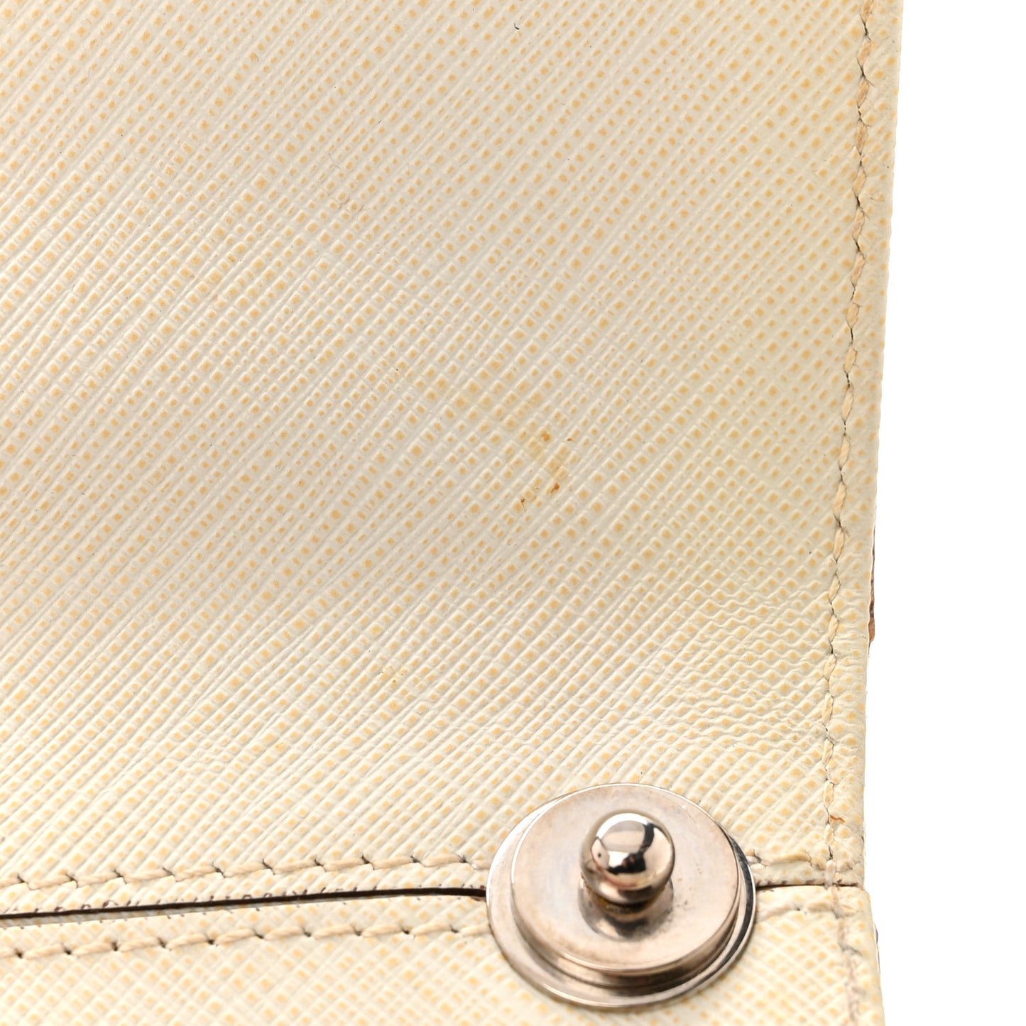 Saffiano Gancio Chain Flap White