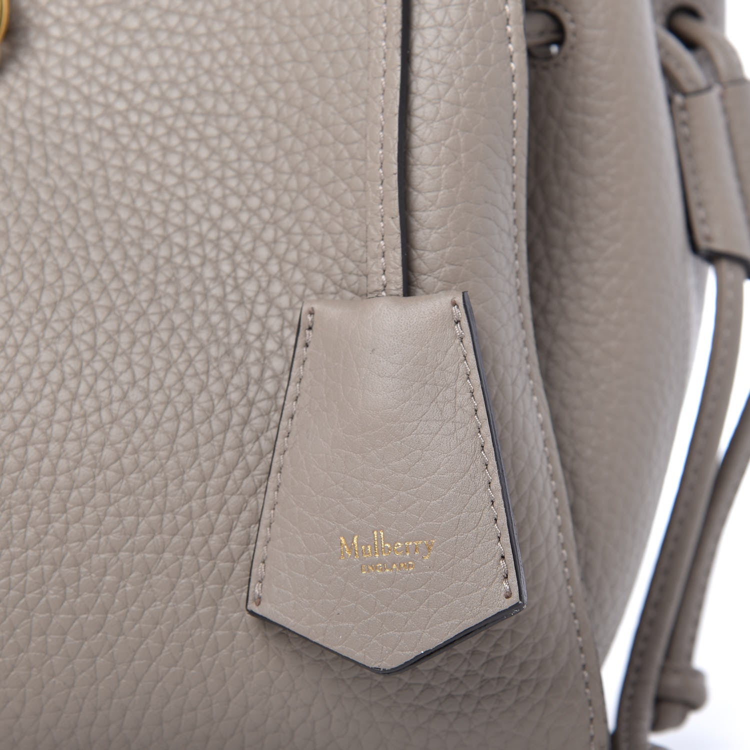 Mulberry Heavy Grain Small Iris Tote Powder Grey Dark Clay 9 of 9