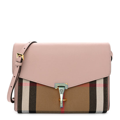 Burberry Derby Calfskin House Check Small Macken Crossbody Bag Pale Orchid 1 of 11