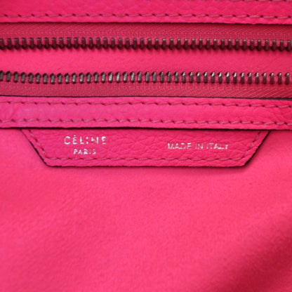 Celine Pebbled Leather Mini Luggage Fluo Pink 8 of 9
