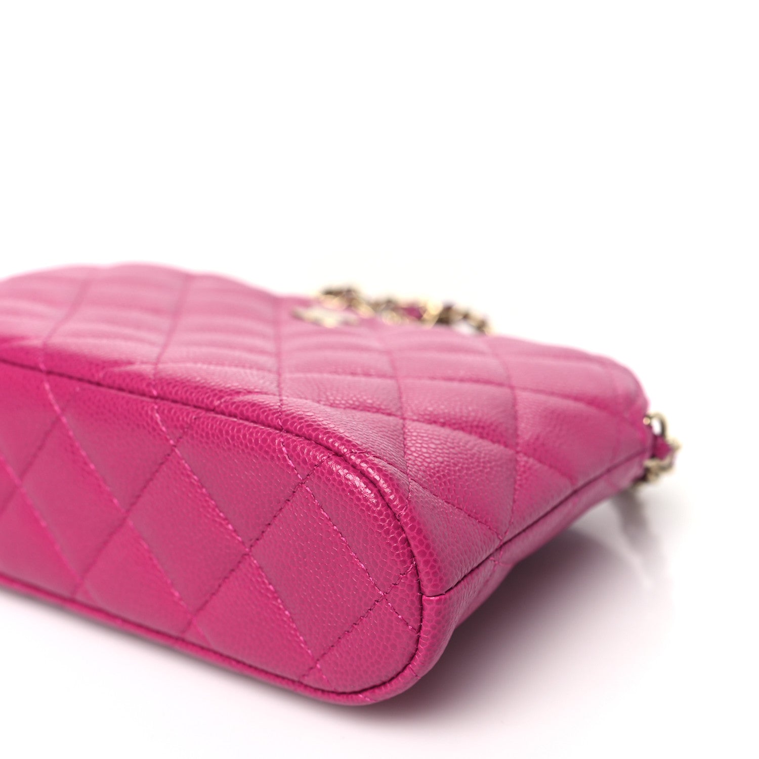 Chanel Caviar Quilted Classic Clutch With Chain Fuchsia 11 of 12