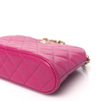 Chanel Caviar Quilted Classic Clutch With Chain Fuchsia 11 of 12