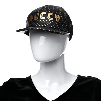 Gucci X SEGA Calfskin GUCCY Stars Baseball Hat L Black Gold 2 of 8