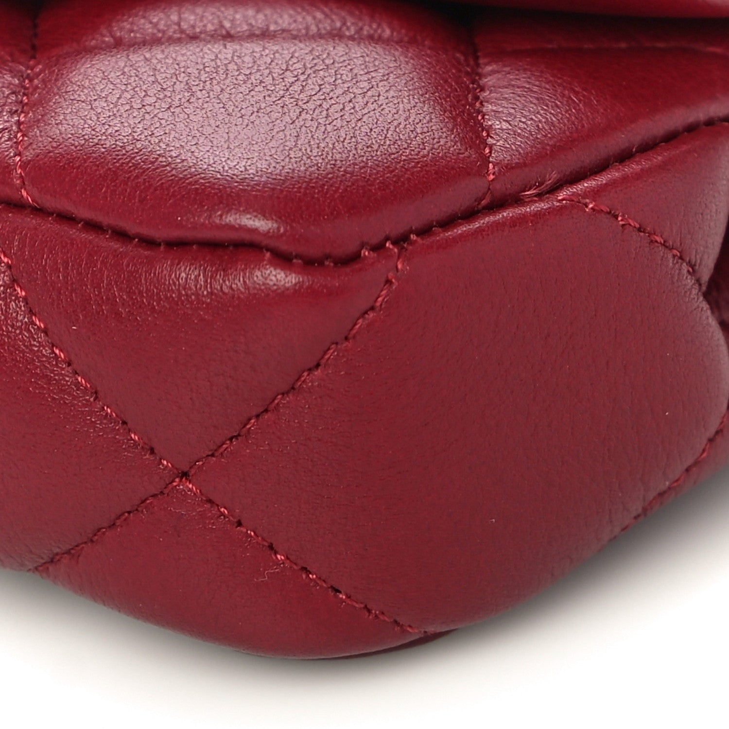 Chanel Calfskin Quilted Lady Handle Flap Card Holder With Chain Dark Pink 10 of 11