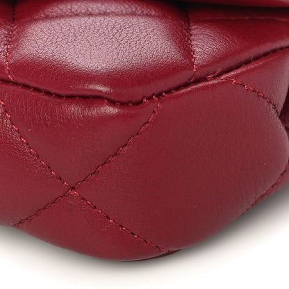 Chanel Calfskin Quilted Lady Handle Flap Card Holder With Chain Dark Pink 10 of 11