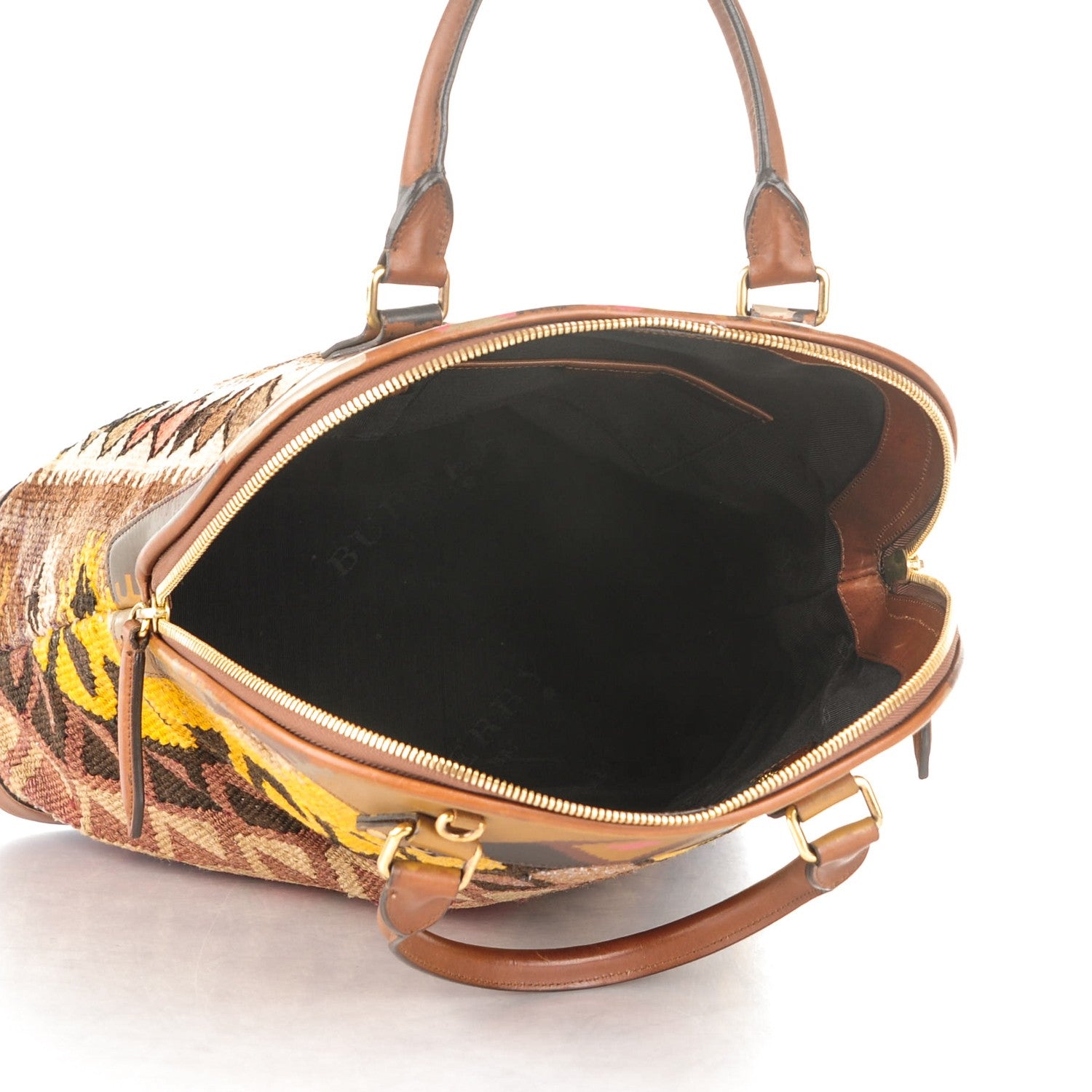 Burberry Prorsum Handpainted Tapestry Bloomsbury Brown Ochre 5 of 10