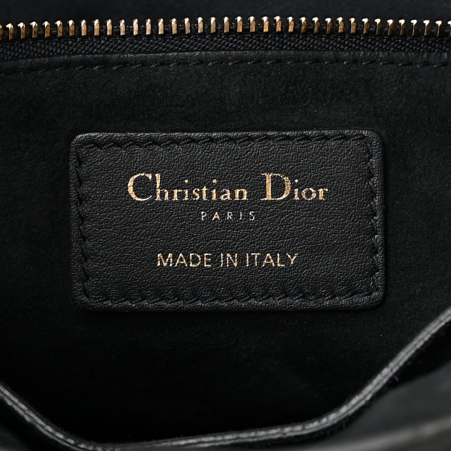 Lambskin Cannage Medium Lady Dior Navy Blue