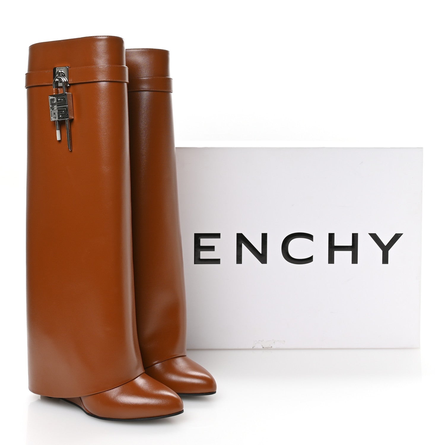 Givenchy Calfskin Shark Lock Pant Boots 39 Tan 8 of 8