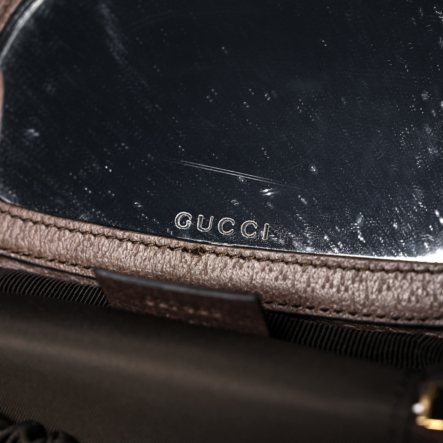 Gucci GG Supreme Monogram Textured Calfskin Web Ophidia Vanity Cosmetic Case Beige Ebony New Acero 7 of 12