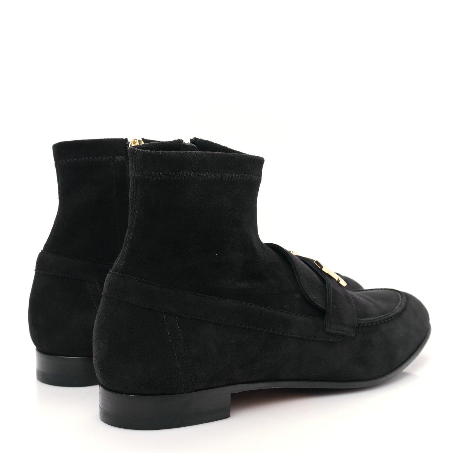 Stretch Velvet Goatskin Saint Honore Ankle Boots 37 Black