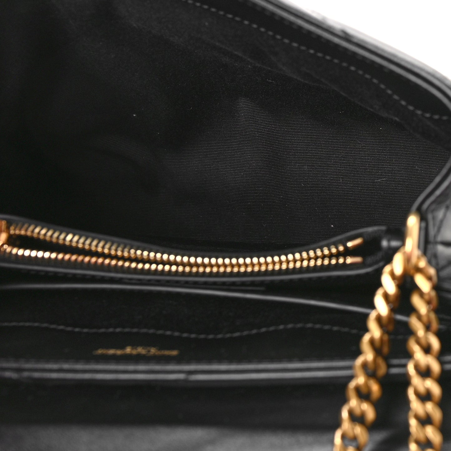 Calfskin Y Quilted Monogram Small Loulou Chain Satchel Black
