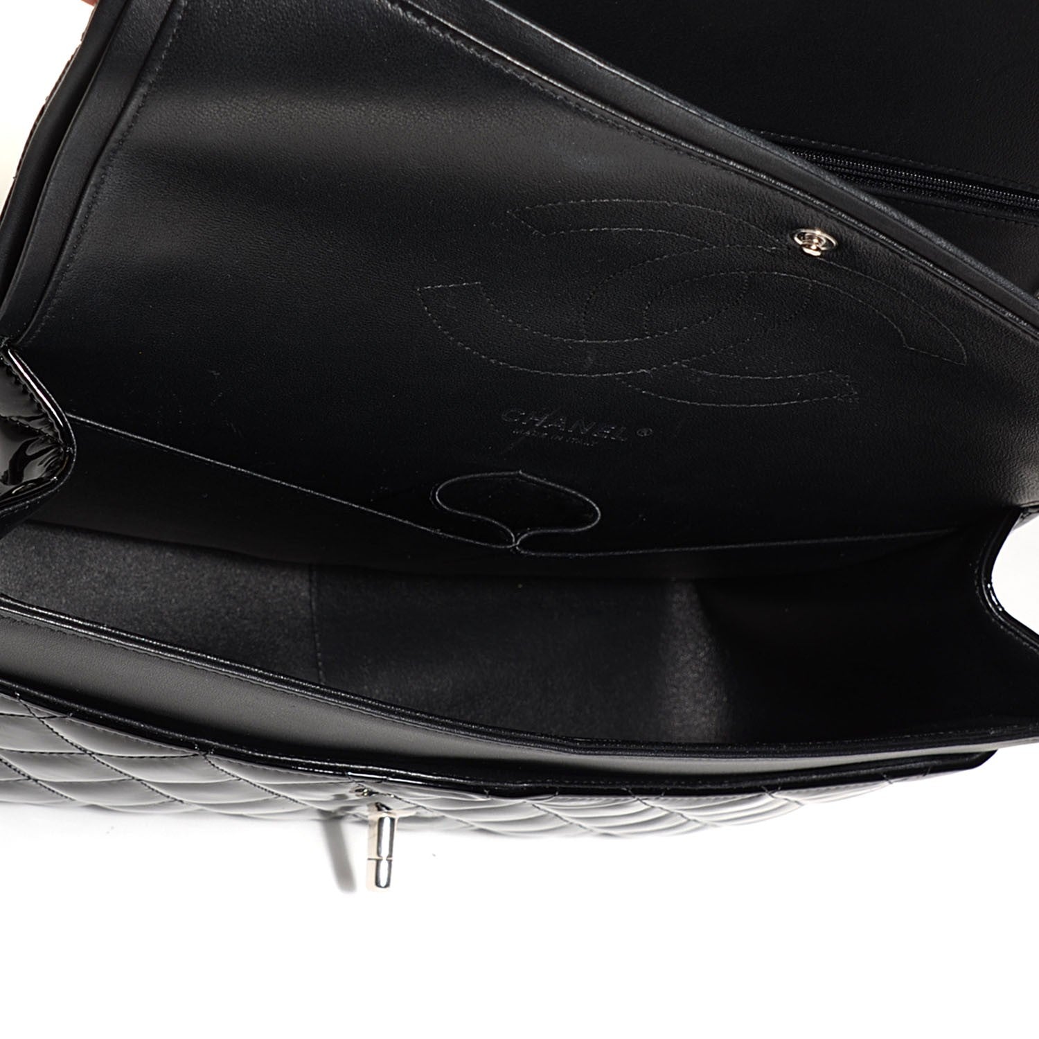 Chanel Patent Quilted Jumbo Double Flap Black 4 of 8