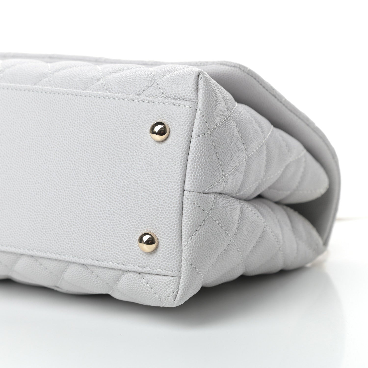 Chanel Caviar Quilted Small Coco Handle Flap Light Grey 10 of 12