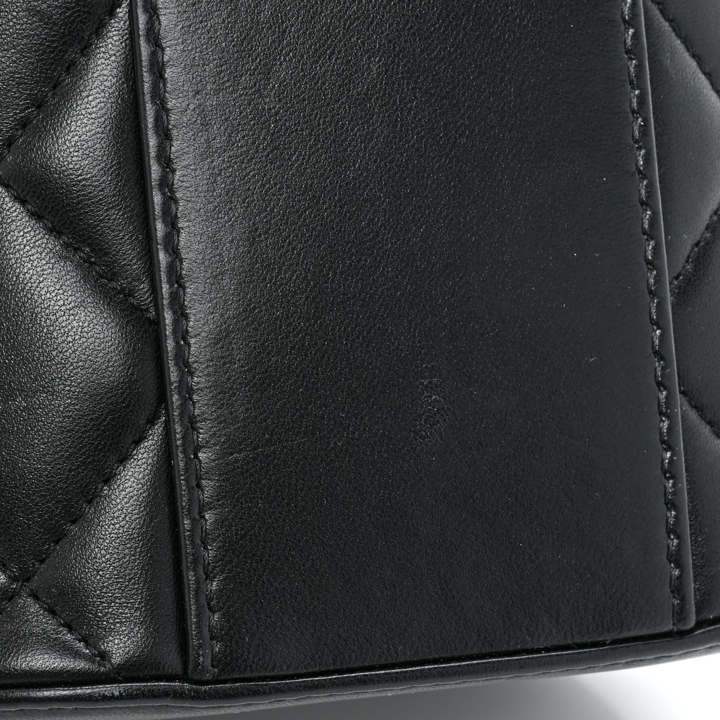 Lambskin Quilted Trendy Vanity Case Black