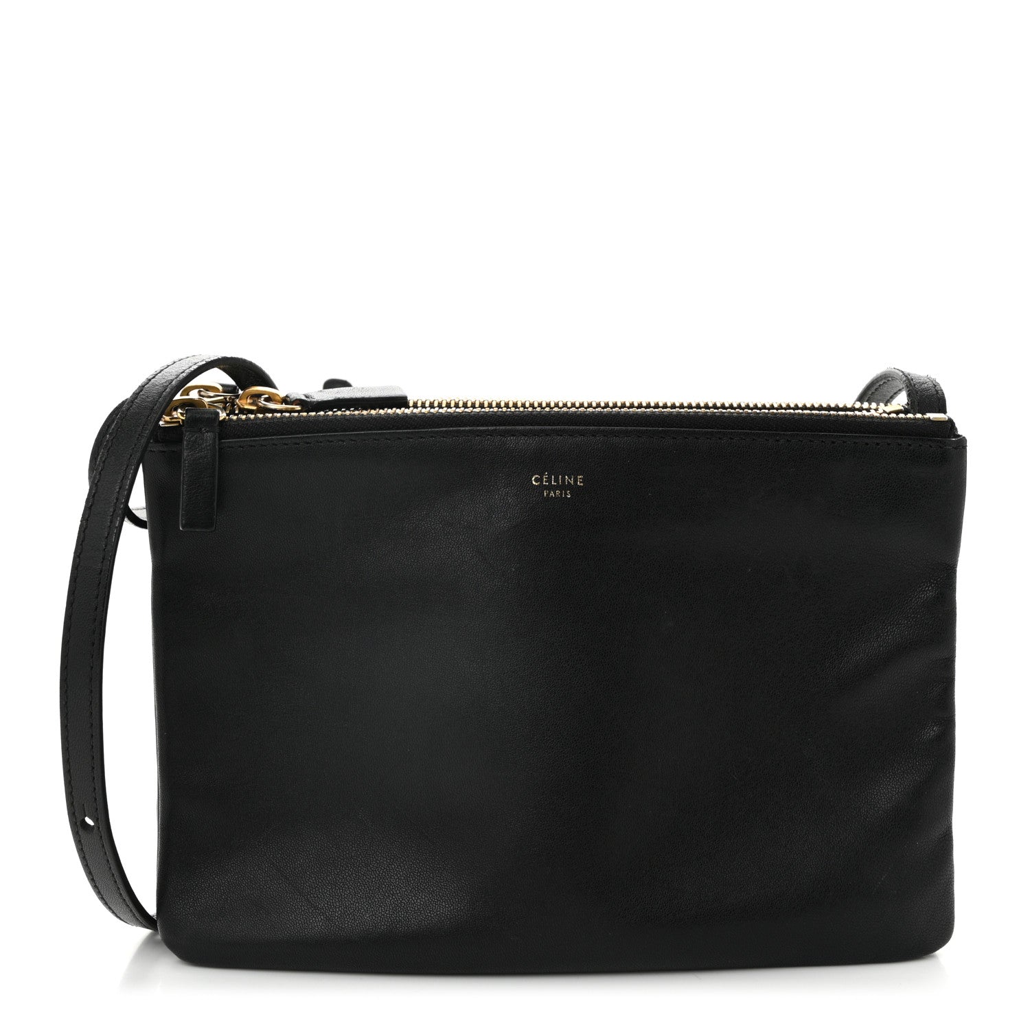 Celine Lambskin Small Trio Crossbody Bag Black 1 of 13