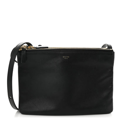 Celine Lambskin Small Trio Crossbody Bag Black 1 of 13