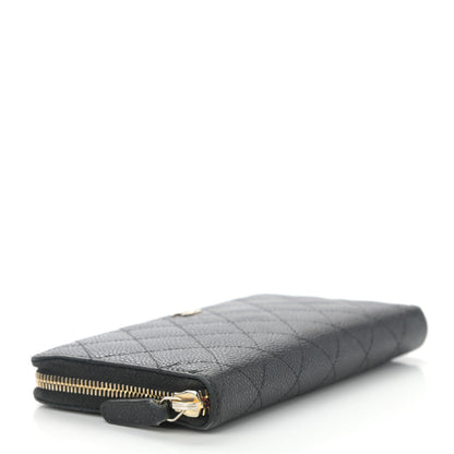 Chanel Caviar Quilted Large Gusset Zip Around Wallet Black 4 of 10