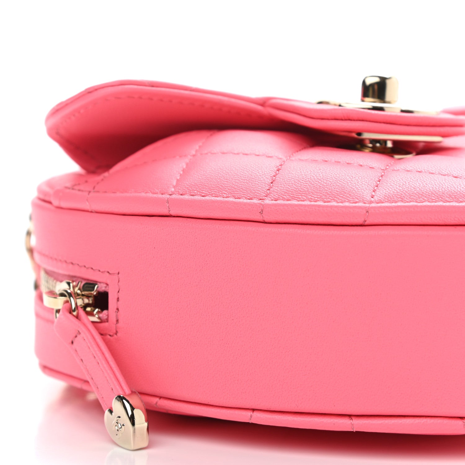 Chanel Lambskin Quilted CC In Love Heart Clutch With Chain Pink 9 of 11