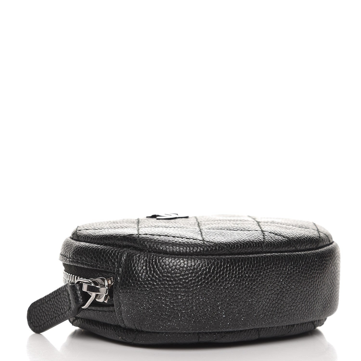 Chanel Metallic Caviar Quilted Zip Around Classic Coin Purse Black 4 of 8