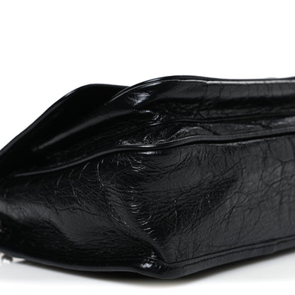 Saint Laurent Crinkled Calfskin Matelasse Monogram Baby Niki Chain Satchel Black 9 of 10