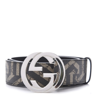 Gucci GG Supreme Monogram Caleido Interlocking G Belt 80 32 Black 1 of 5